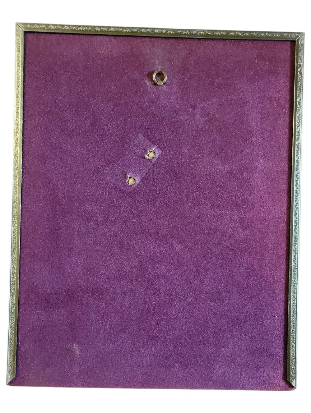 Vtg Metal Picture Photo Frame Glass Brass Circular Hanger 8